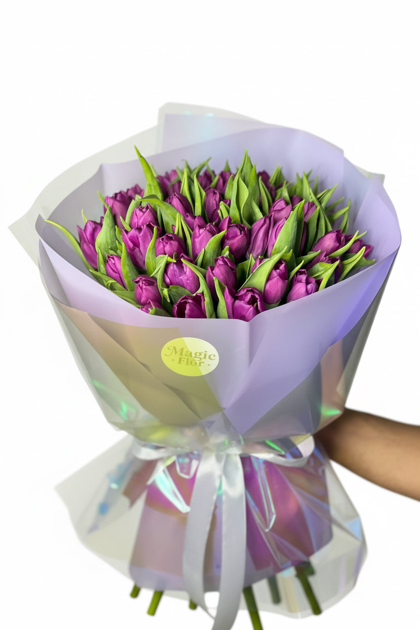 Purple Elegance | Purple Tulips Flowers | Best Flowers for her