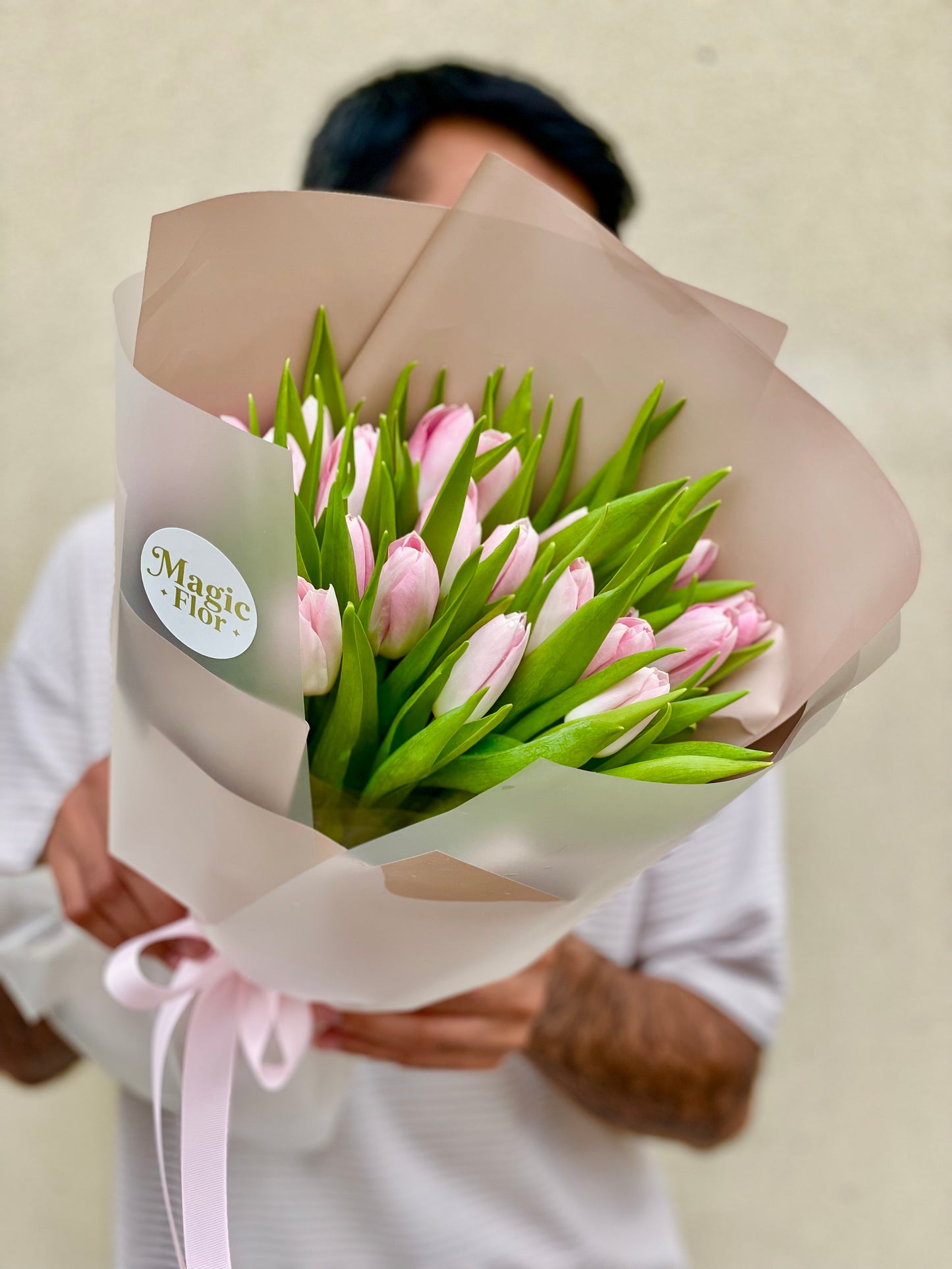 25 Pink Tulips Bouquet | Pink Flowers Bouquet | Flowers for her