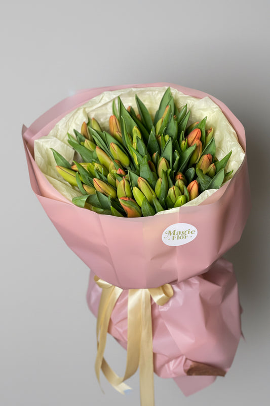 Sunset Glow | Orange Tulips Flowers | 
Best wishes Flowers |