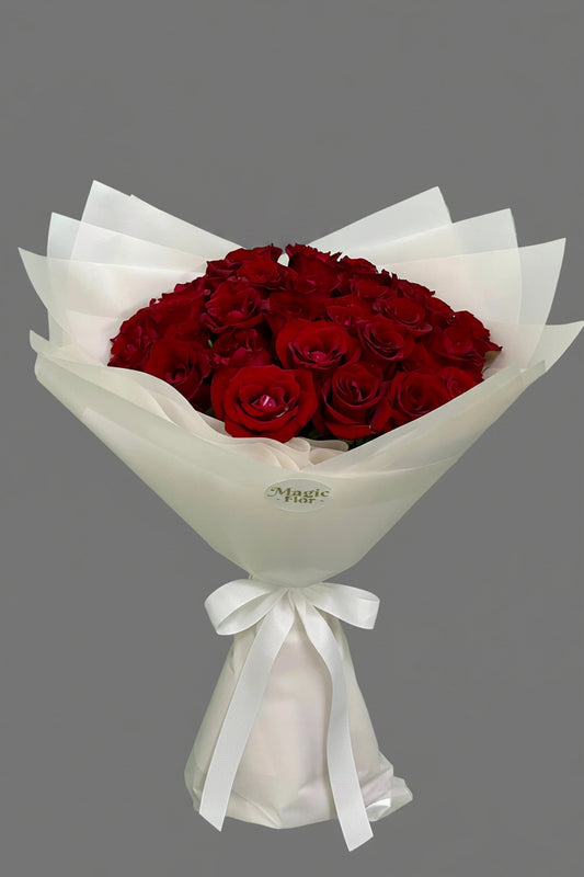 Red Roses in White
