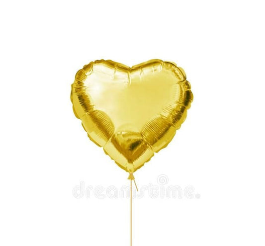 Golden heart foil balloon