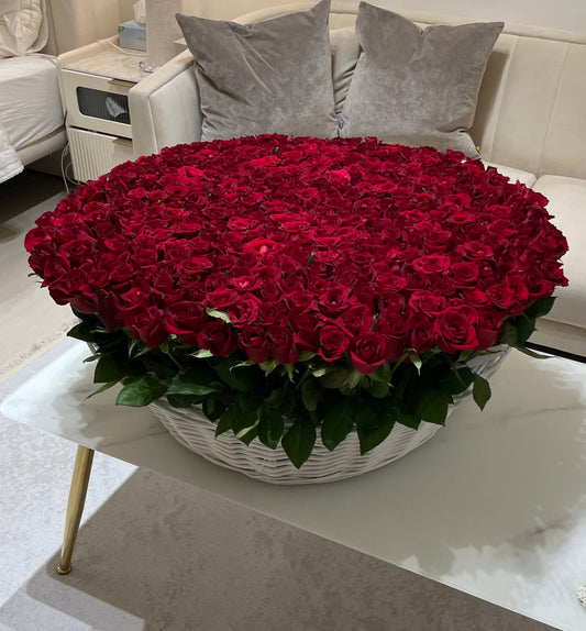 Royal Red | Roses Basket | Luxury Romantic Flower Arrangement | Grand Love and Celebration Gift