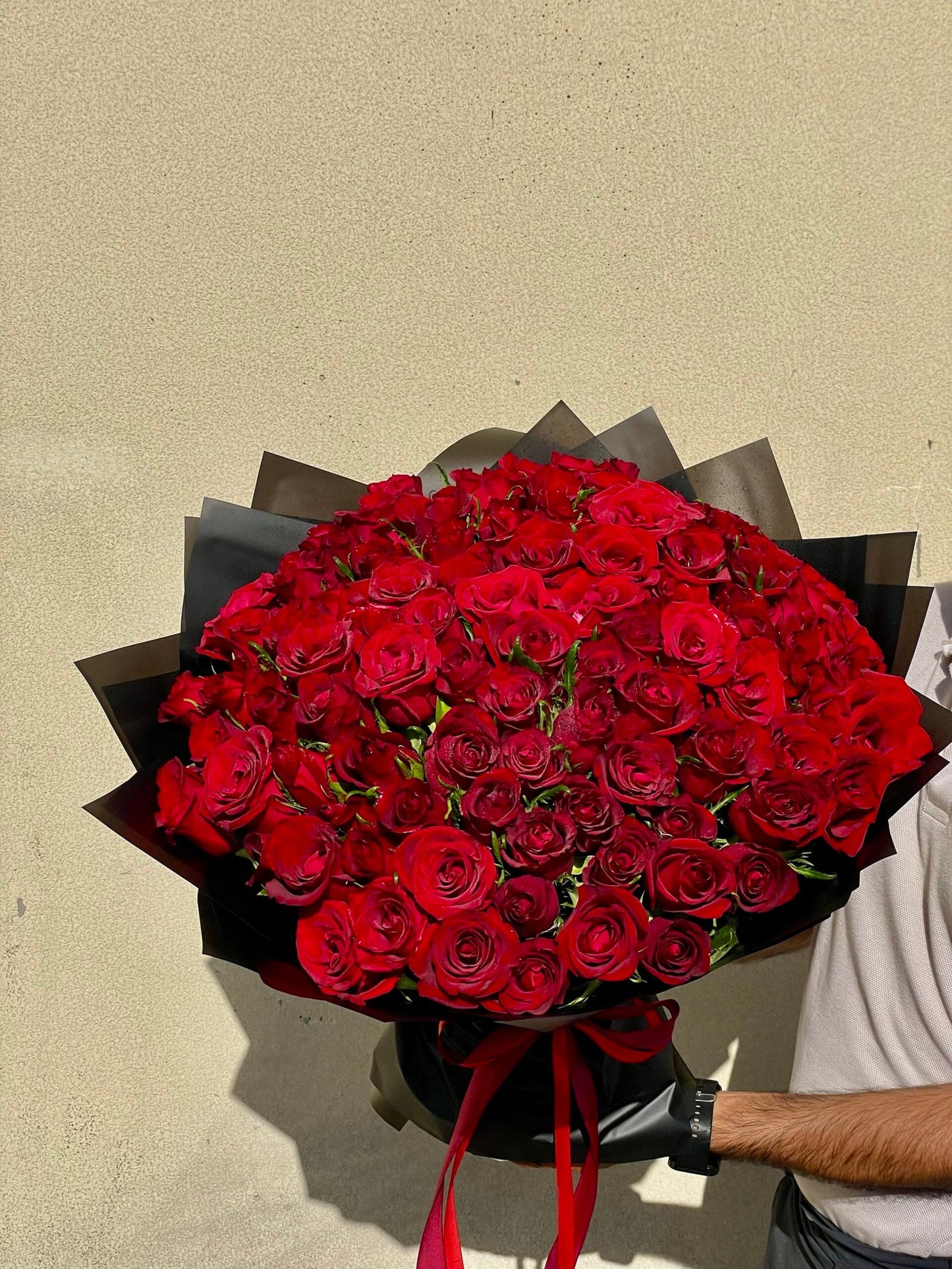 101 Red Roses in Black