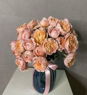 Spray Rose Juliata in Blue vase