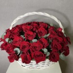 55 Red Roses in Basket